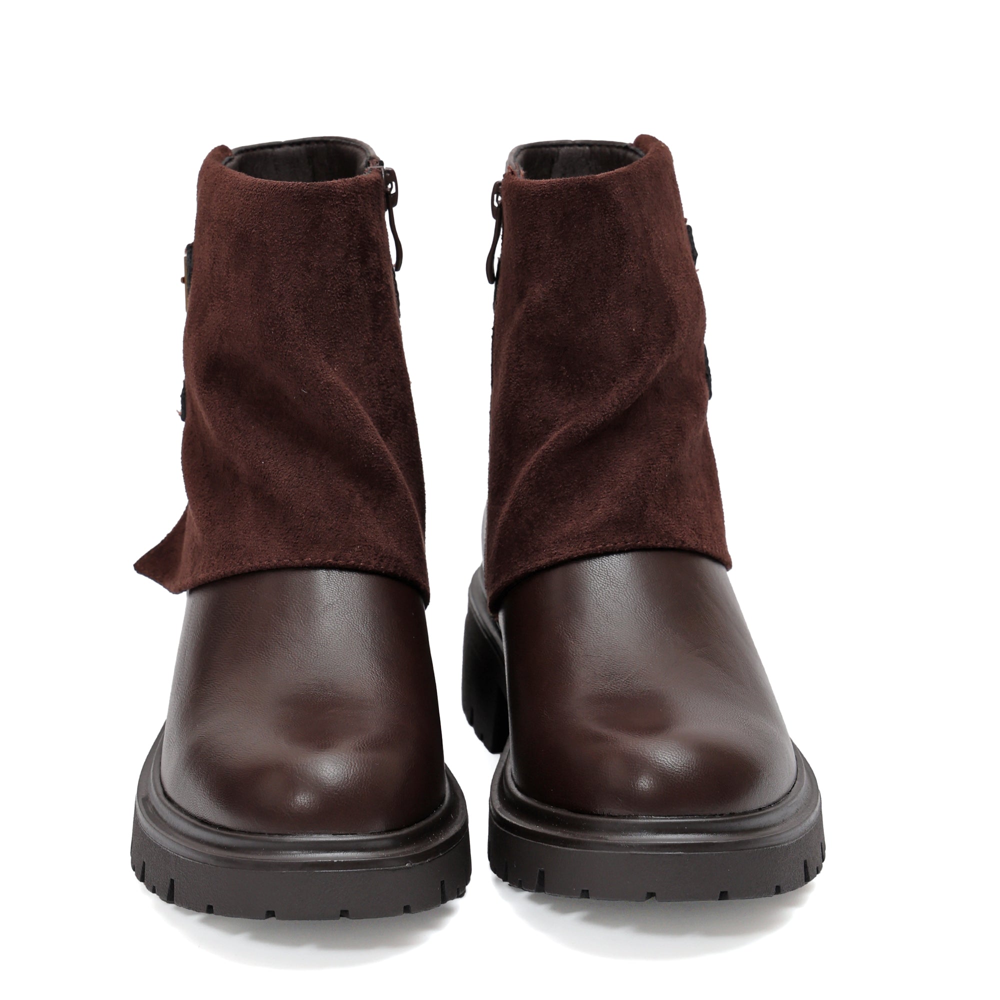 Stivaletto in simil pelle con cinturini e pelle camosciata- Art.68343