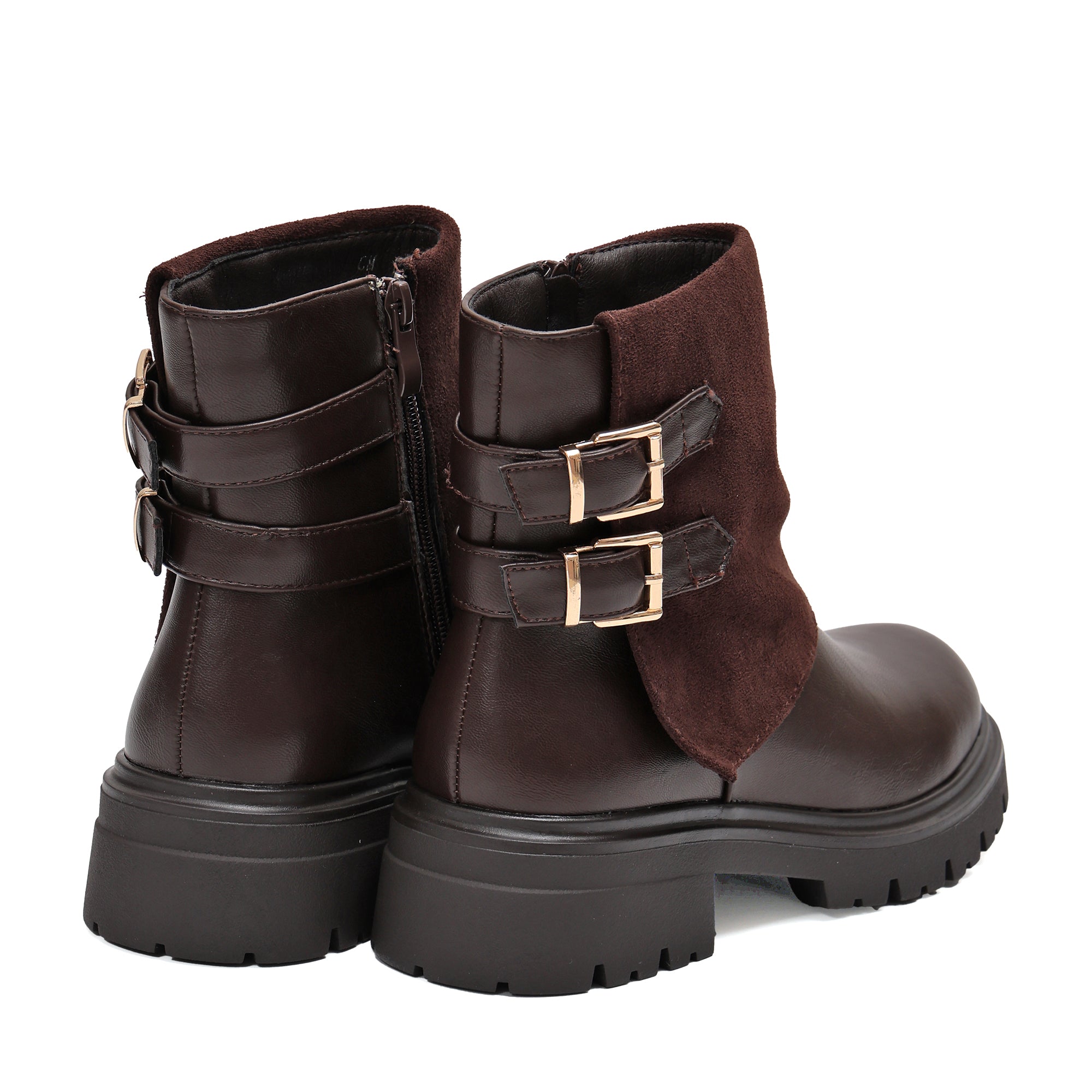 Stivaletto in simil pelle con cinturini e pelle camosciata- Art.68343