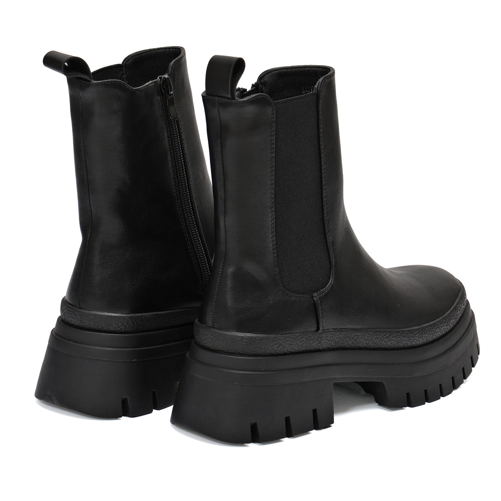 Stivaletto in simil pelle con fascia elastica- Art.DQY8159