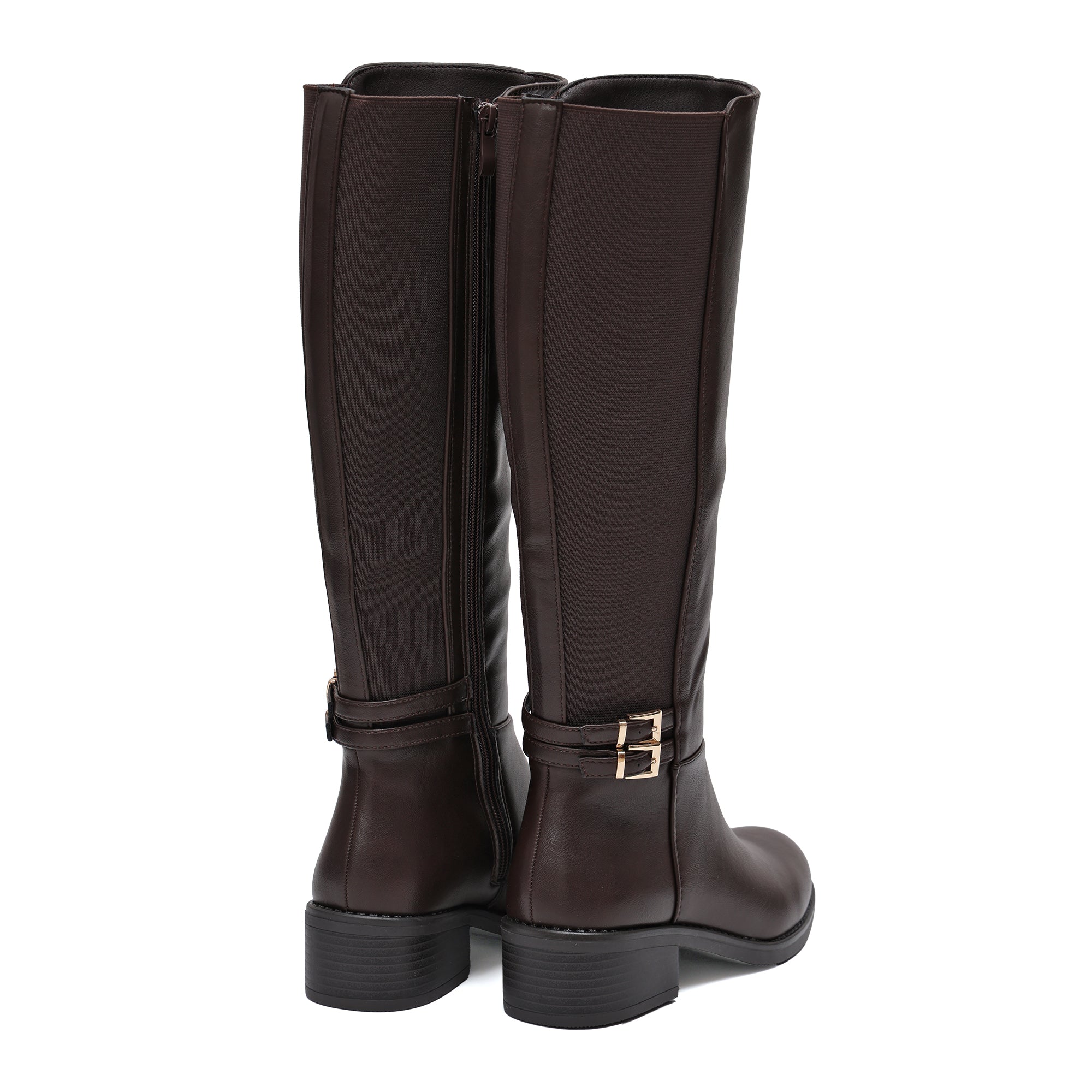 Stivale in simil pelle con fascia elastica e cinturino dorato- Art.68322