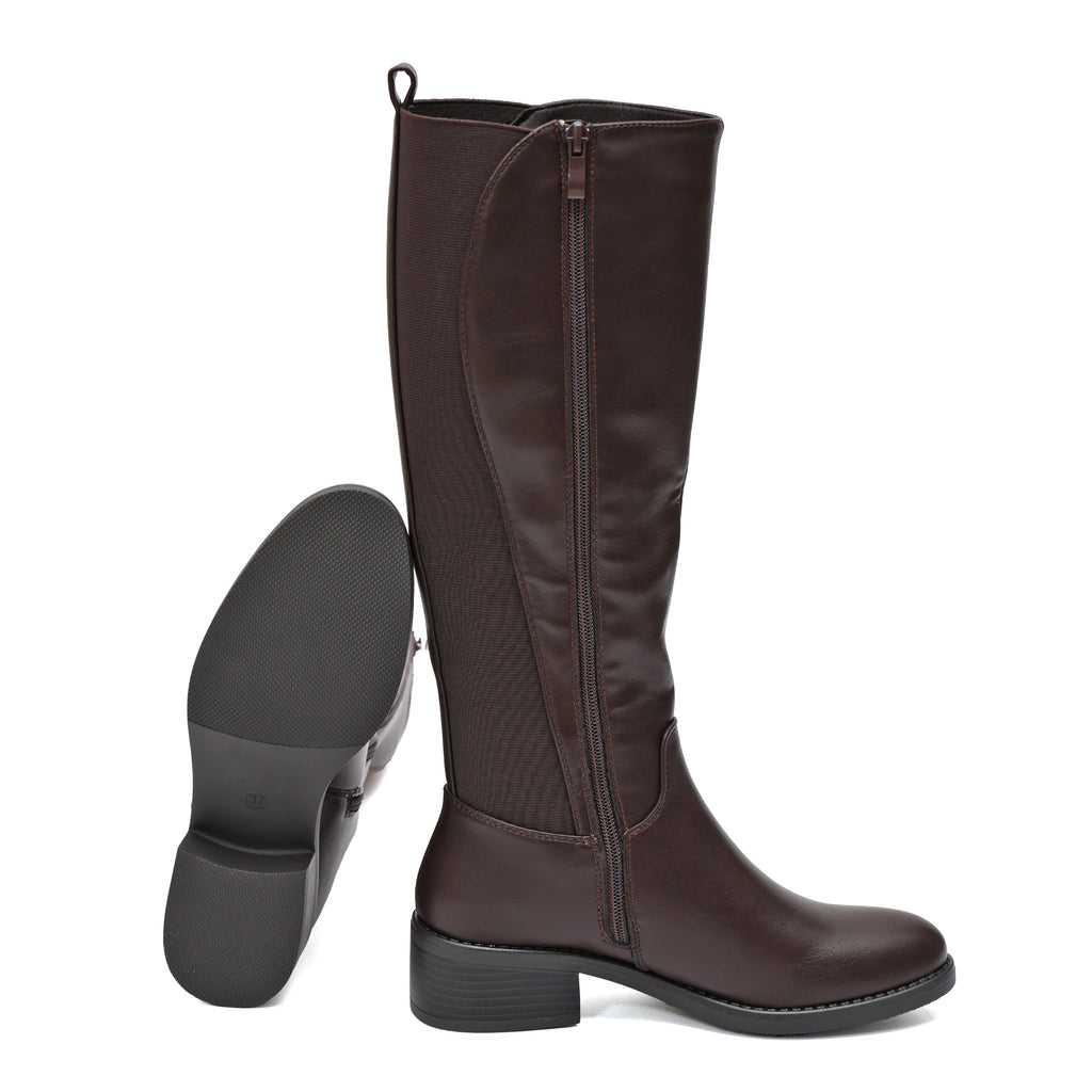 Stivale in simil pelle con elastico- Art.68319