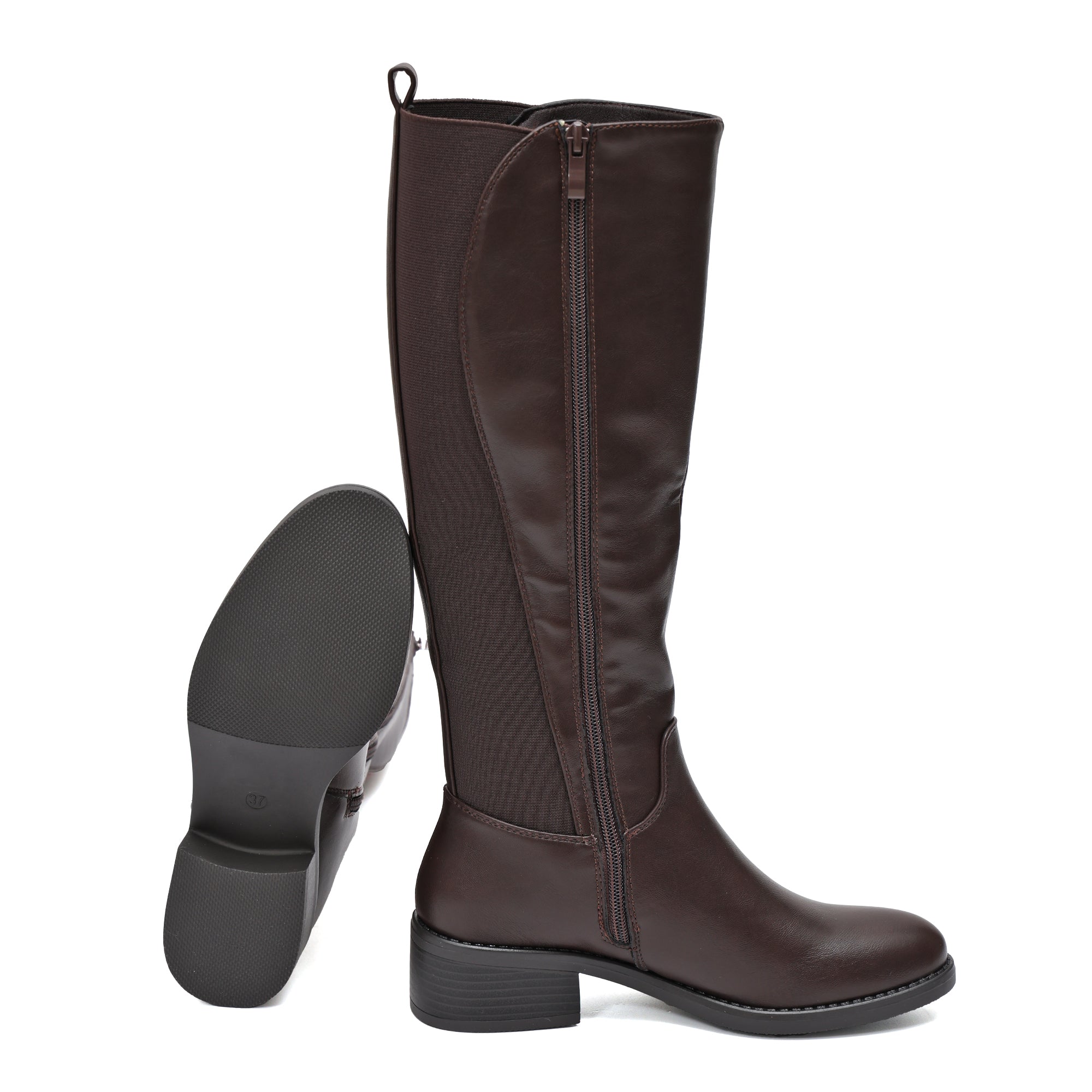 Stivale in simil pelle con elastico- Art.68319