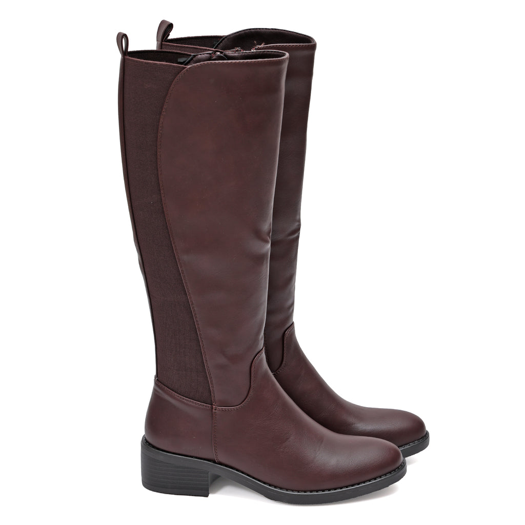 Stivale in simil pelle con elastico- Art.68319