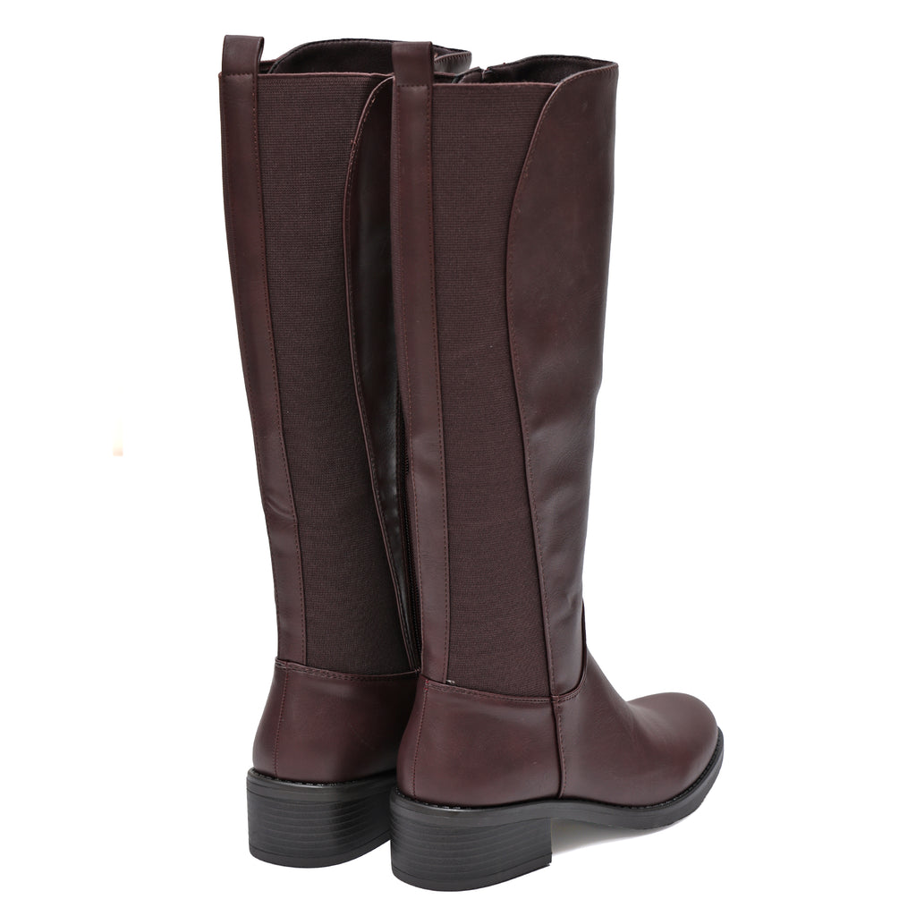 Stivale in simil pelle con elastico- Art.68319
