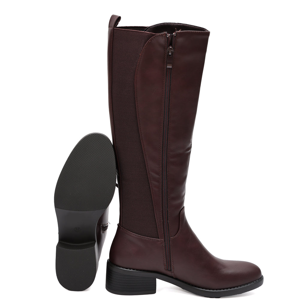 Stivale in simil pelle con elastico- Art.68319