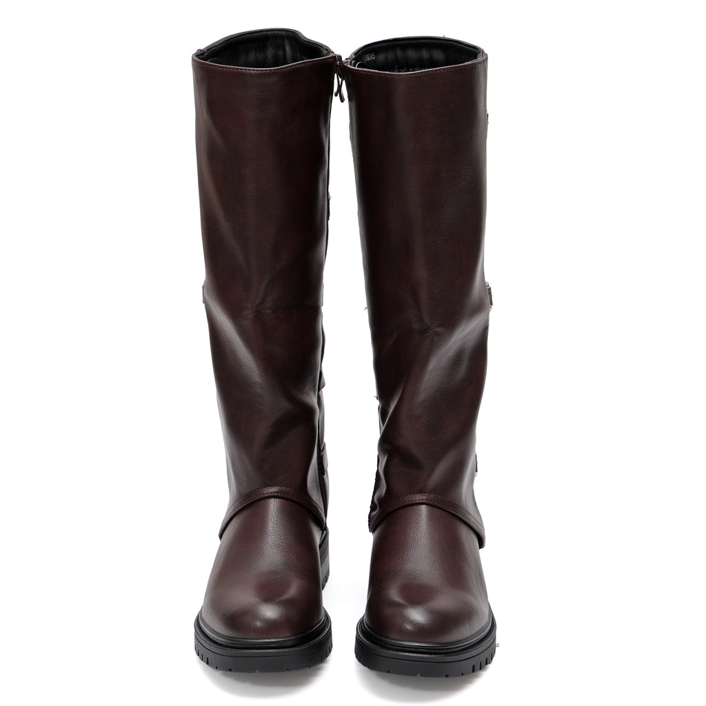 Stivale in simil pelle con cinturini- Art.9245