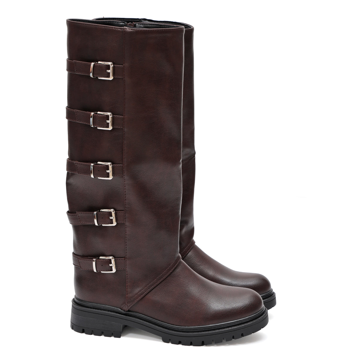 Stivale in simil pelle con cinturini- Art.9245