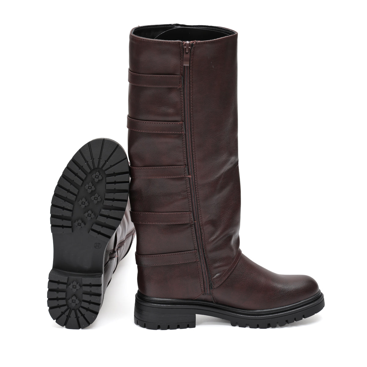 Stivale in simil pelle con cinturini- Art.9245