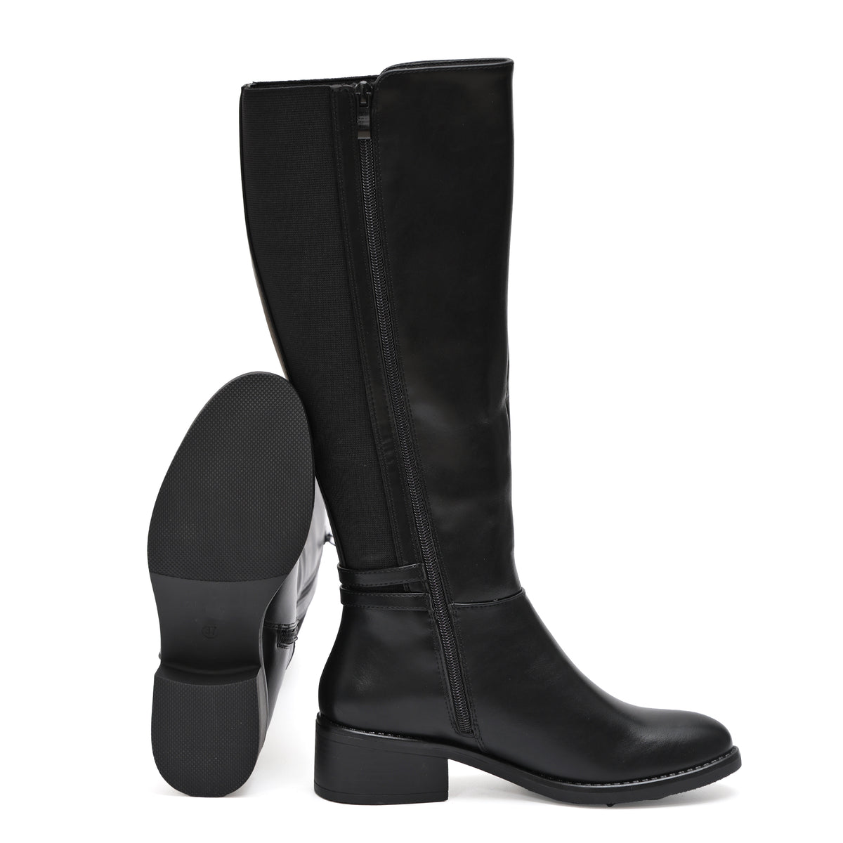 Stivale in simil pelle con fascia elastica e cinturino dorato- Art.68322