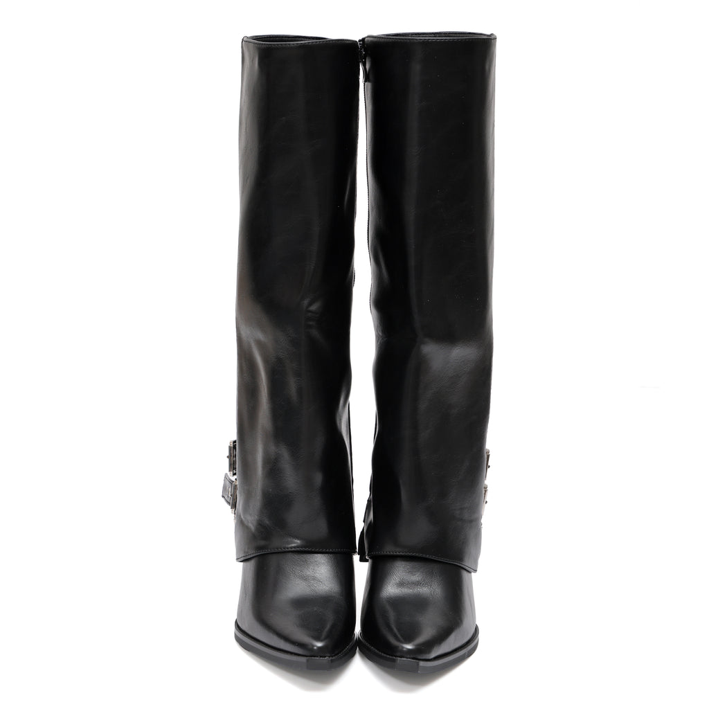 Stivale in simil pelle con cinturini e tacco- Art.9253