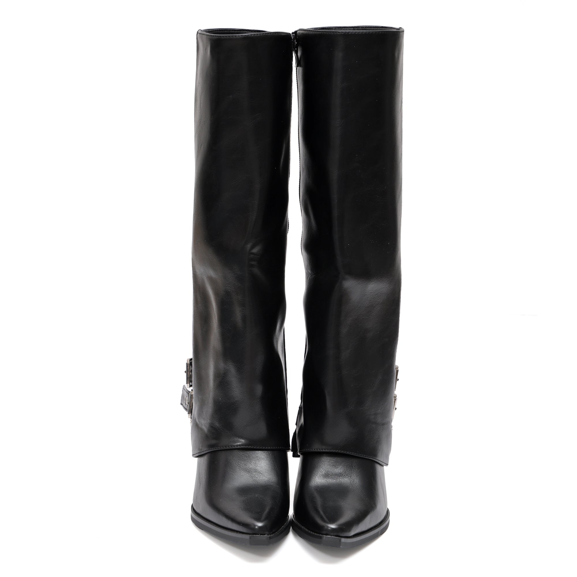 Stivale in simil pelle con cinturini e tacco- Art.9253