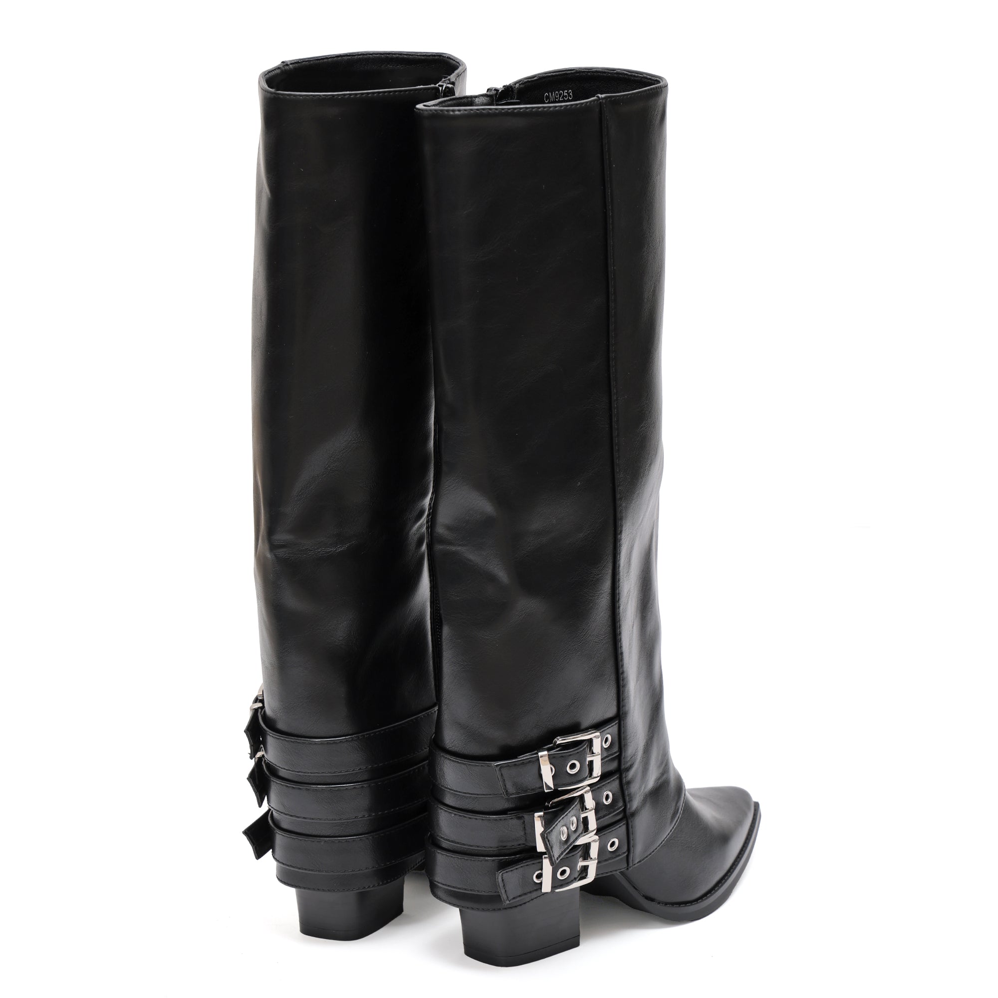 Stivale in simil pelle con cinturini e tacco- Art.9253
