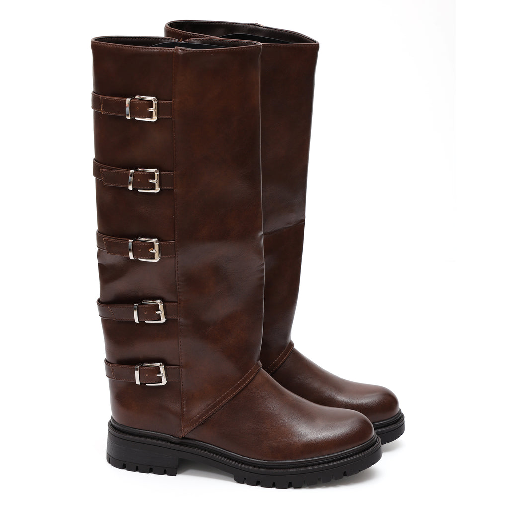 Stivale in simil pelle con cinturini- Art.9245