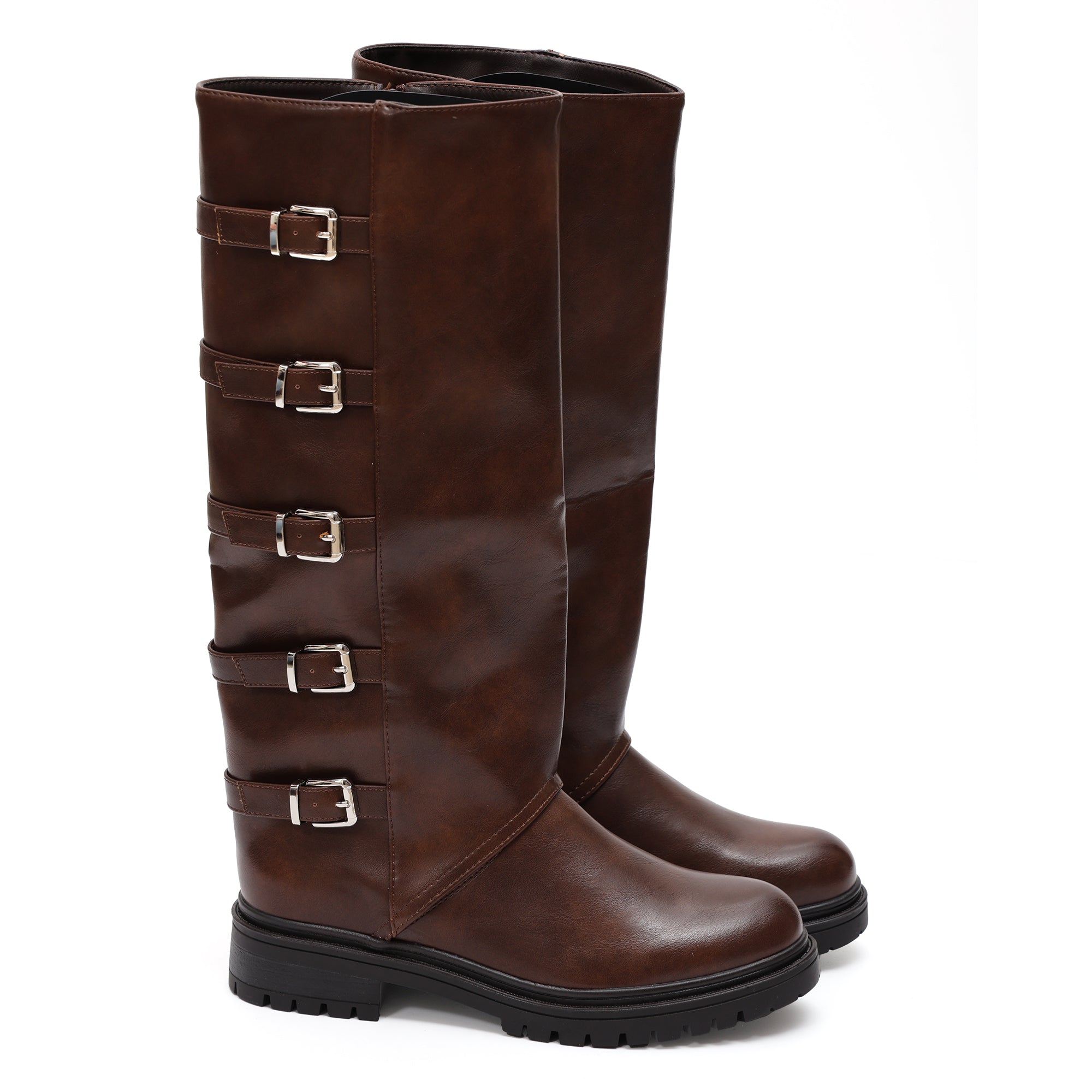 Stivale in simil pelle con cinturini- Art.9245