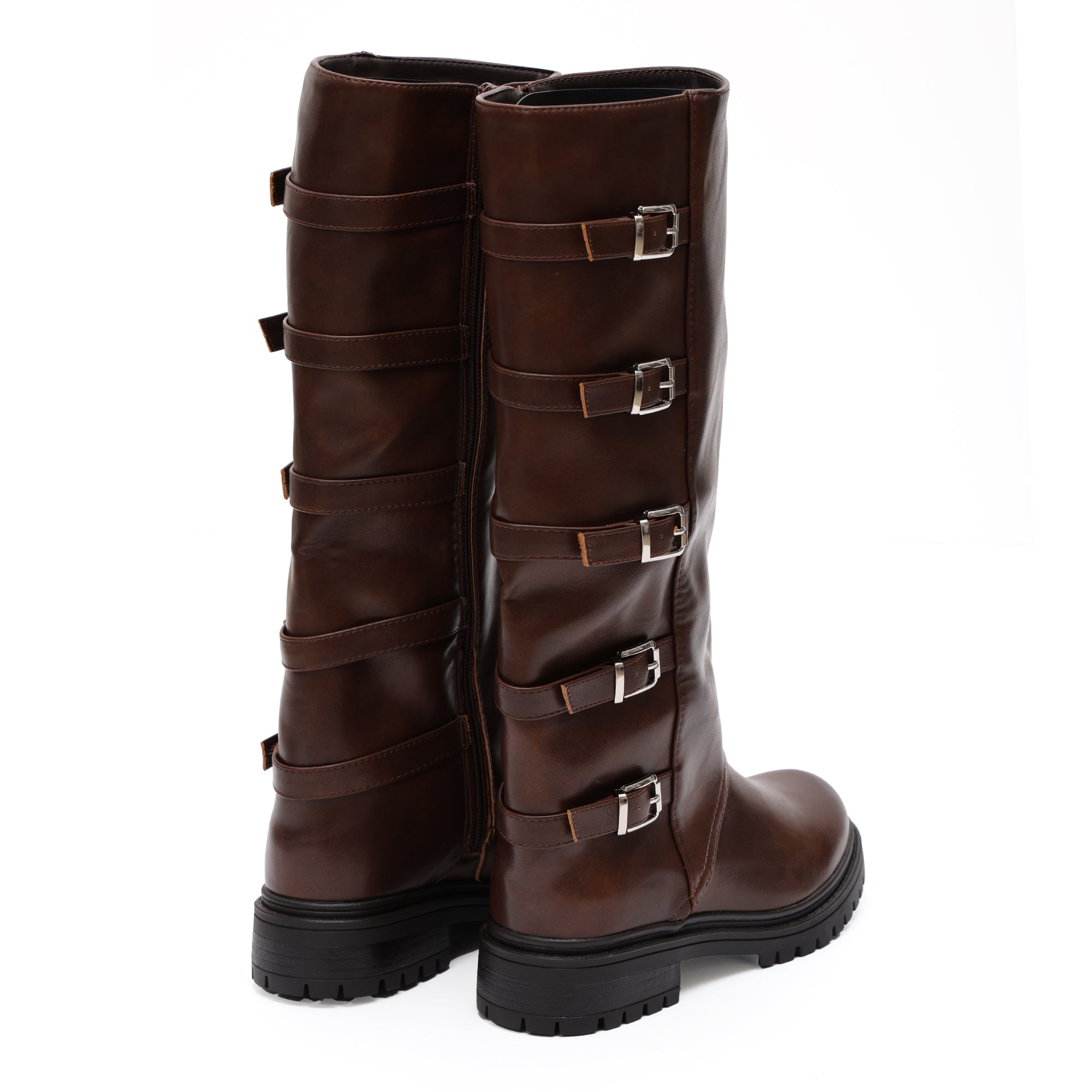 Stivale in simil pelle con cinturini- Art.9245