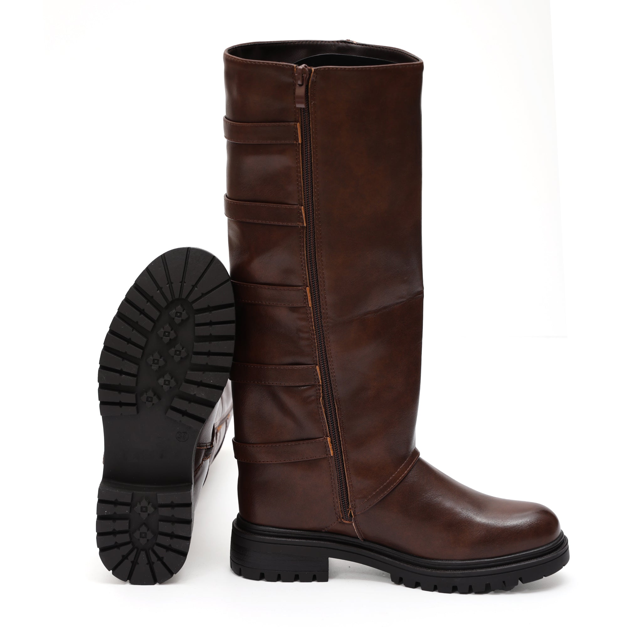 Stivale in simil pelle con cinturini- Art.9245