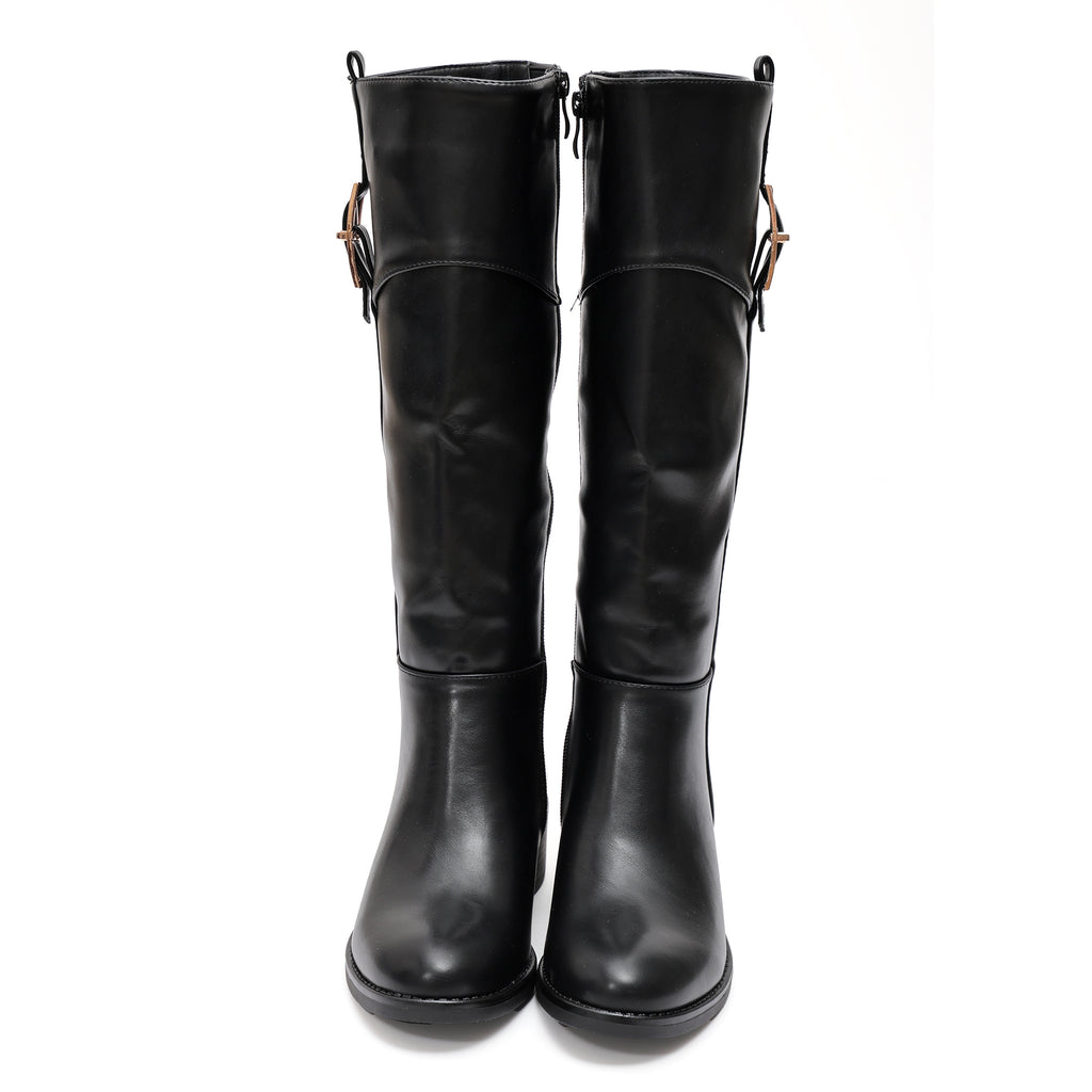 Stivale in simil pelle con fascia elastica e cinturino dorato- Art.68320