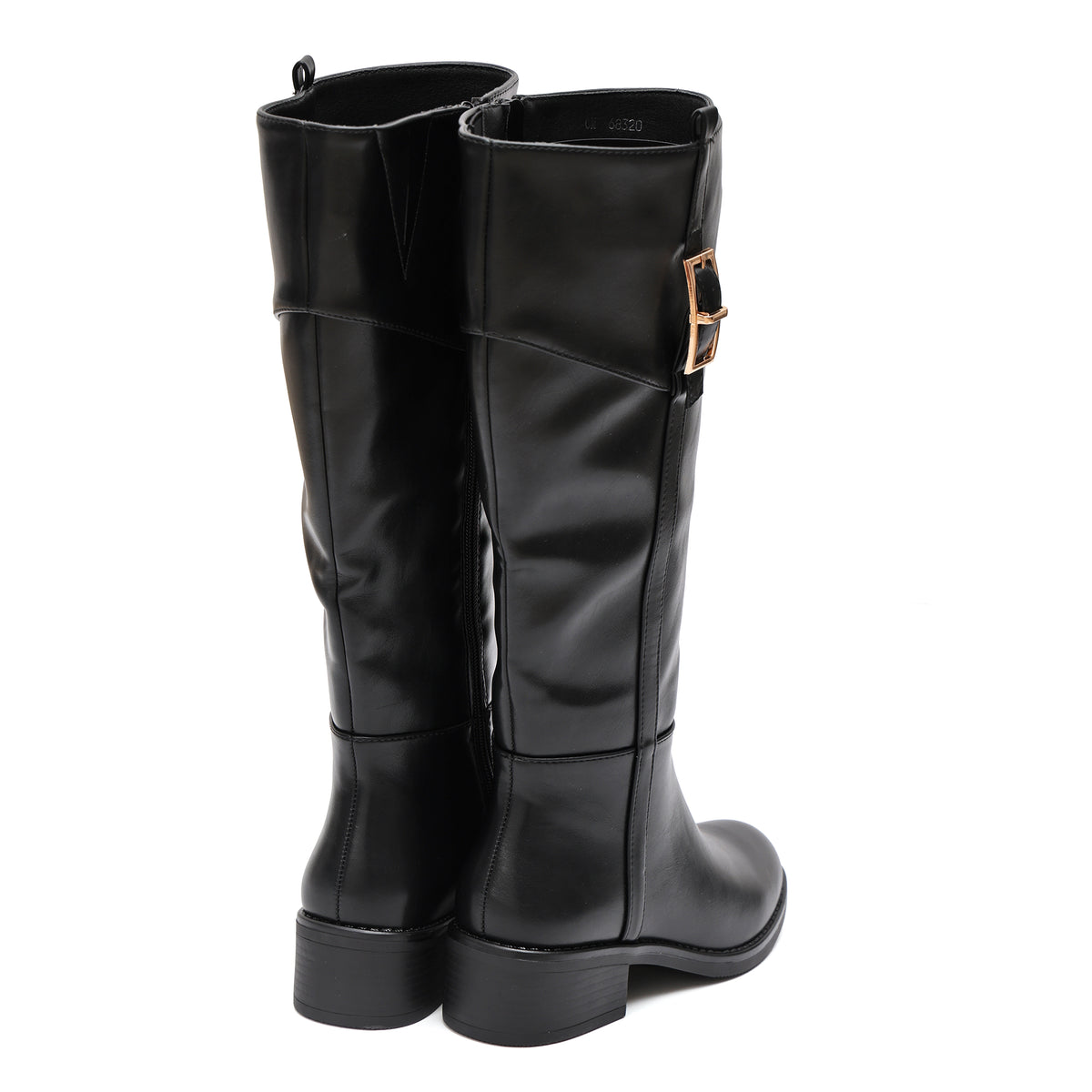 Stivale in simil pelle con fascia elastica e cinturino dorato- Art.68320