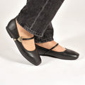 Ballerine in simil pelle con punta quadrata