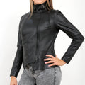 Giubbino in vera pelle di vitello Nero-Slim Fit-Art.MAGDANAPPA
