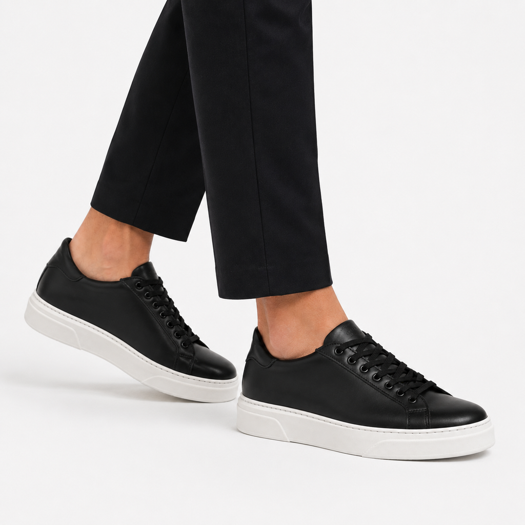 Sneakers stringate in vera pelle -Art.6PELLE