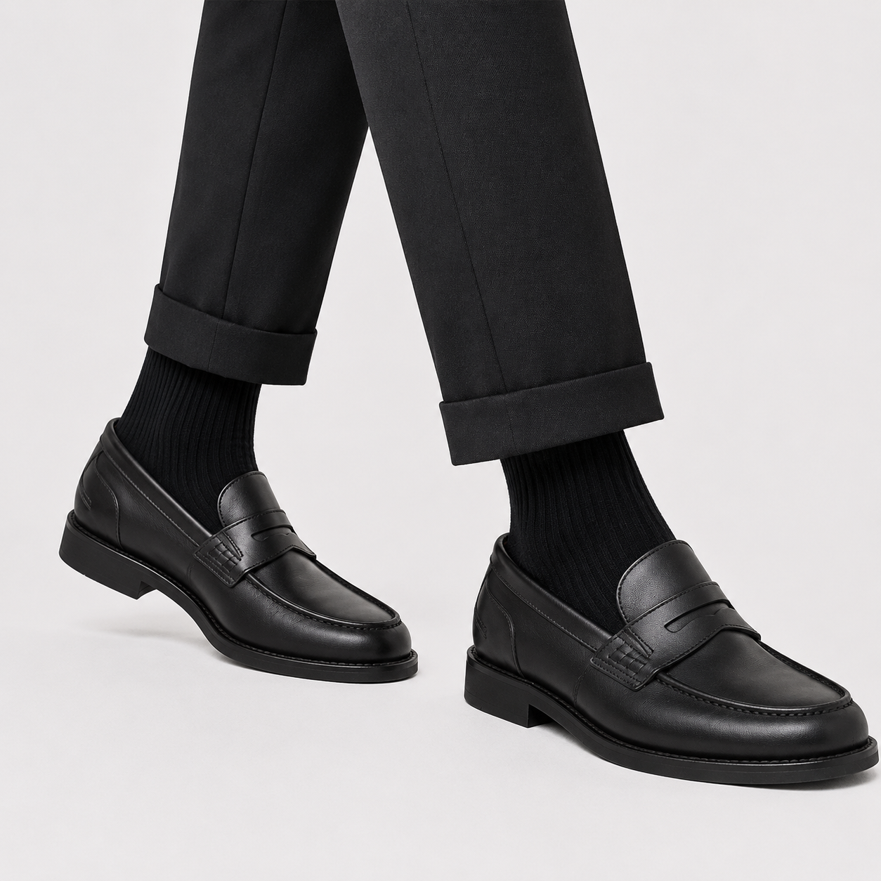 Mocassino con benda in pelle crust con fondo in gomma -Art.805EFDOGOMMACRUST