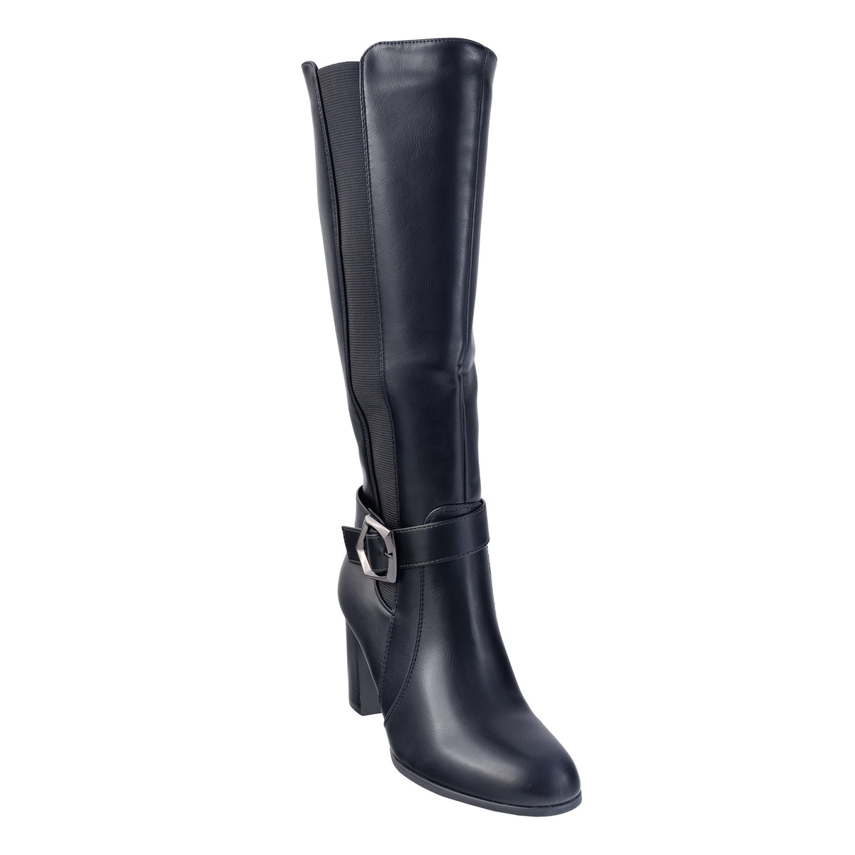 Stivali in simil pelle con tacco alto quadrato e fascia elastica lateraleCHC329 Art. CHC329